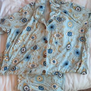 Women’s Posh Peanut Fiona luxe Pajama set with gold foil